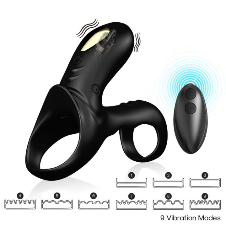 ARMONY - RANGER ANILLO DOBLE VIBRADOR PAREJA NEGRO | VibraZon
