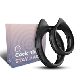 ARMONY - DUALRING ANILLO DOBLE ELÁSTICO NEGRO | VibraZon