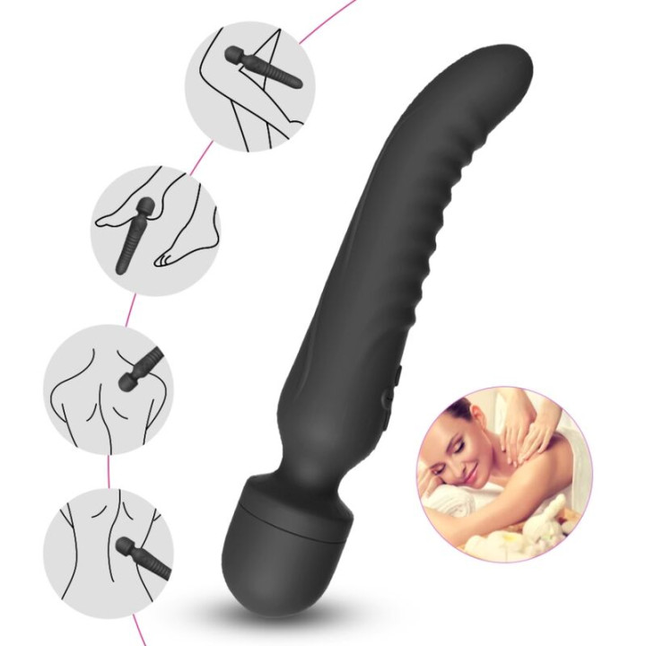 ARMONY - MISSION MASAJEADOR & VIBRADOR EFECTO CALOR NEGRO | VibraZon
