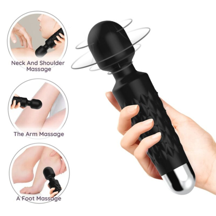 ARMONY - POSTMAN MASAJEADOR & VIBRADOR CABEZA FLEXIBLE NEGRO | VibraZon