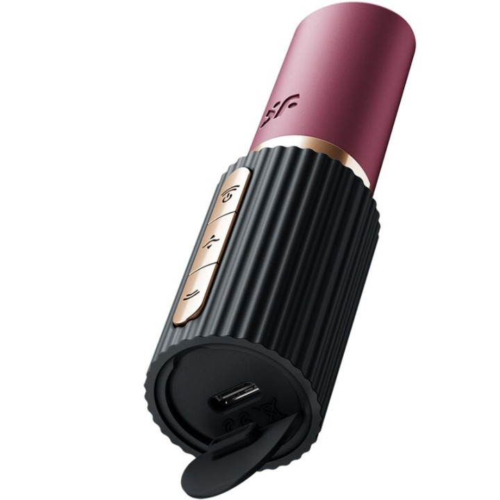 SATISFYER - DEEP KISS ESTIMULADOR CLÍTORIS POR ONDAS GRANATE / NEGRO | VibraZon