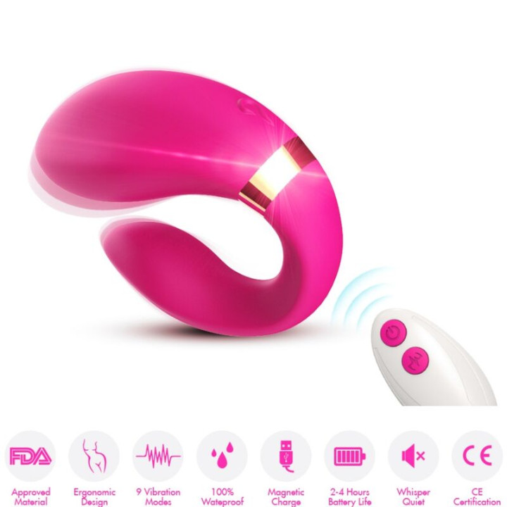 ARMONY - CRESCENT VIBRADOR PAREJA CONTROL REMOTO FUCSIA | VibraZon