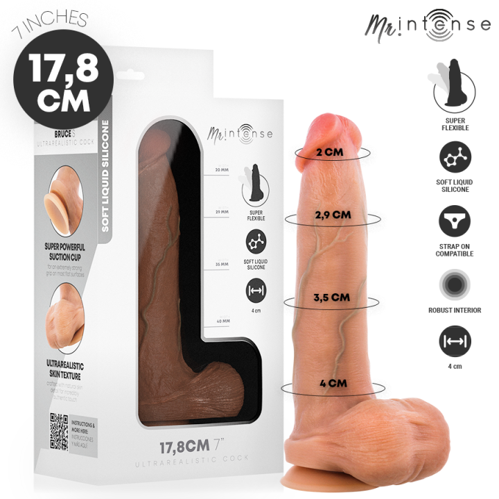 MR INTENSE - BRUCE S DILDO SILICONA 17.8 CM -Ø- 4 CM | VibraZon