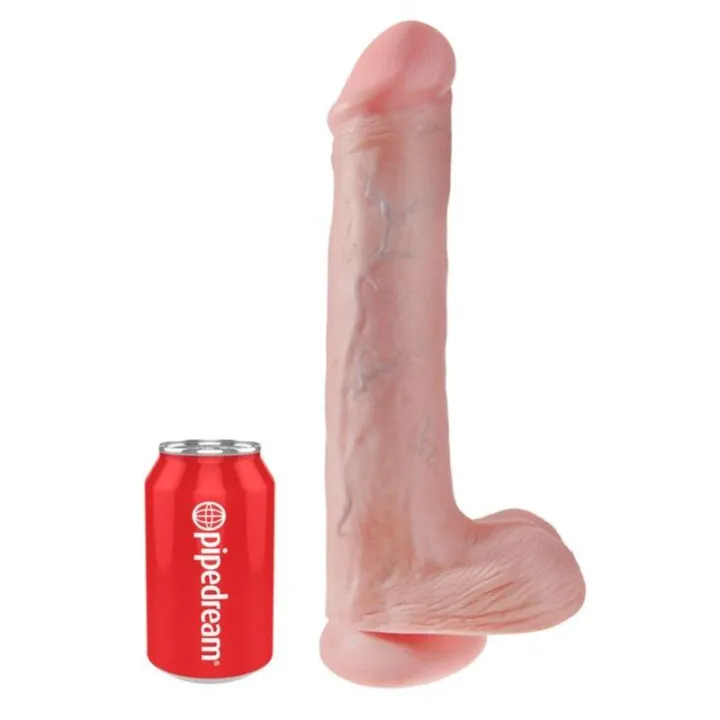 KING PENE - DILDO REALISTA CON TESTÍCULOS Y VENTOSA 38 CM COLOR NATURAL
