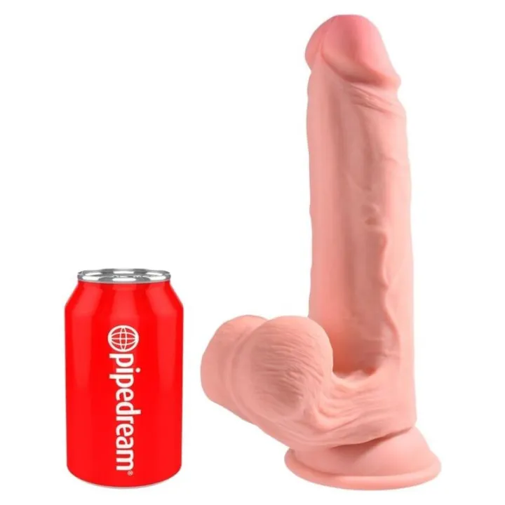 KING PENE PLUS - DILDO REALISTA TRIPLE DENSIDAD CON TESTÍCULOS OSCILANTES 23 CM COLOR NATURAL