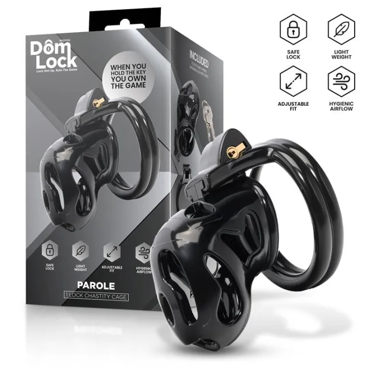 Parole Jaula para el Pene con Candado Interno de Domlock