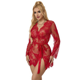 SUBBLIME - 953775 CAMISÓN DE ENCAJE + TANGA ROJO S/M | VibraZon