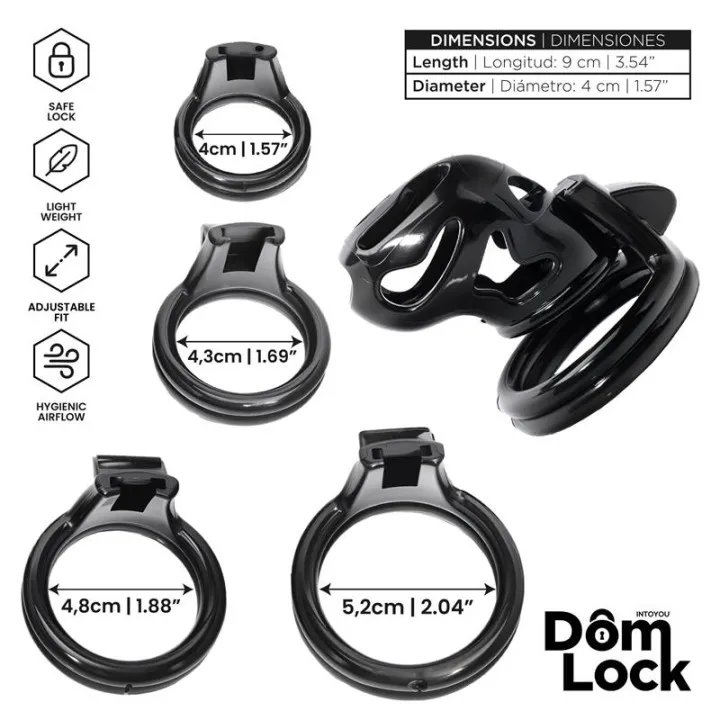 Parole Jaula para el Pene con Candado Interno de Domlock