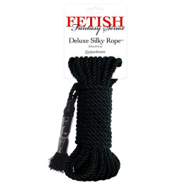 FETISH FANTASY SERIES - CUERDA DE SEDA DELUXE NEGRA 9,75 M
