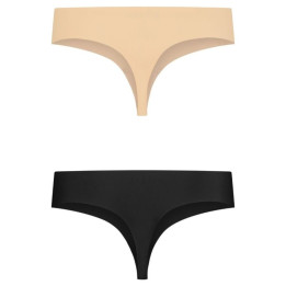 BYE-SUJETADOR - PACK 2 TANGAS INVISIBLES BEIGE Y NEGRO TALLA M