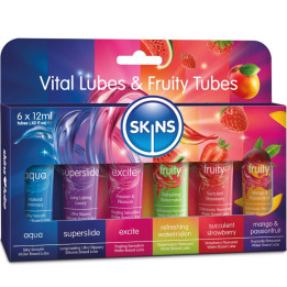 SKINS - VITAL & FRUITY LUBES KIT LUBRICANTES 6 x 12 ML | VibraZon