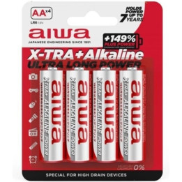 AIWA - X-TRA ALKALINE PILA ALCALINA AA LR6 BLISTER*4 | VibraZon