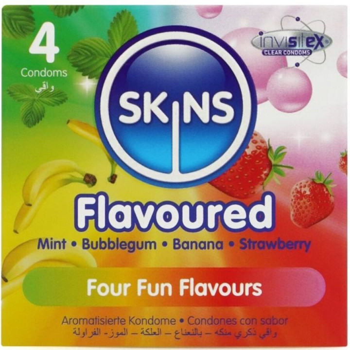 SKINS - MULTI SABORES PRESERVATIVOS PREMIUM PACK 4 | VibraZon