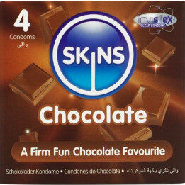 SKINS - PRESERVATIVOS PREMIUM SABOR CHOCOLATE PACK 4 | VibraZon