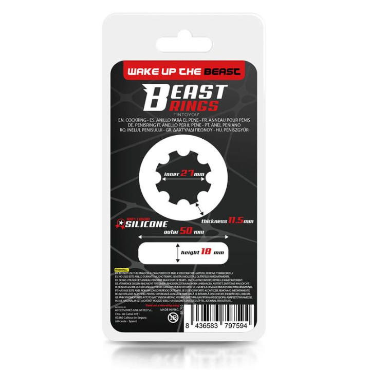 Anillo para el Pene Twisted Silicona Líquida 2.7 cm de Beast Rings | VibraZon