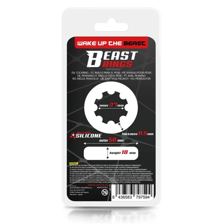 Anillo para el Pene Twisted Silicona Líquida 2.7 cm de Beast Rings