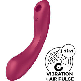 SATISFYER - CURVE TRINITY 1 PULSACION DE AIRE VIBRATION ROJO