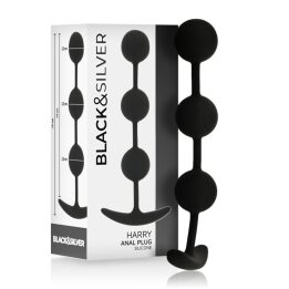 NEGRO&PLATEADO - HARRY ROSARIO ANAL 3 ESFERAS SILICONA 14 | VibraZon