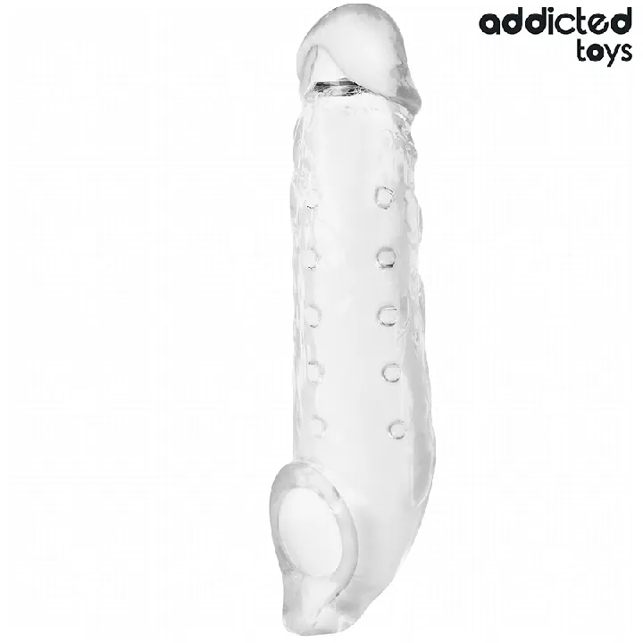 ADDICTED TOYS - FUNDAS PARA EL PENE TRANSPARENTE TALLA M 27 CM | Vibra