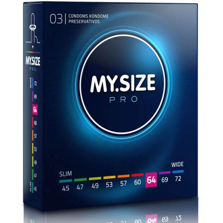 MY SIZE - PRO PRESERVATIVOS 64 MM 3 UNIDADES | VibraZon