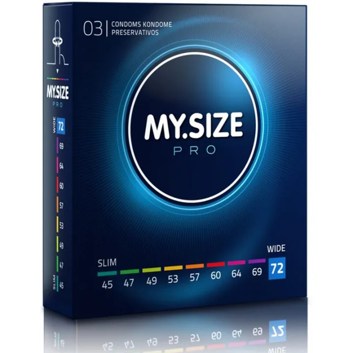 MY SIZE - PRO PRESERVATIVOS 72 MM 3 UNIDADES | VibraZon