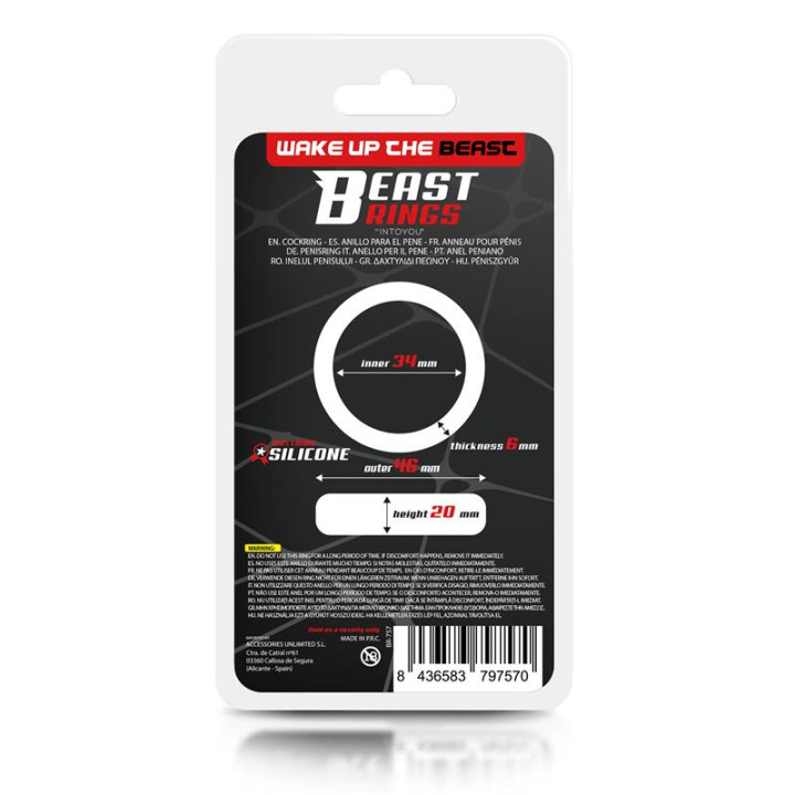 Anillo para el Pene Silicona Líquida 3.4 cm de Beast Rings | VibraZon