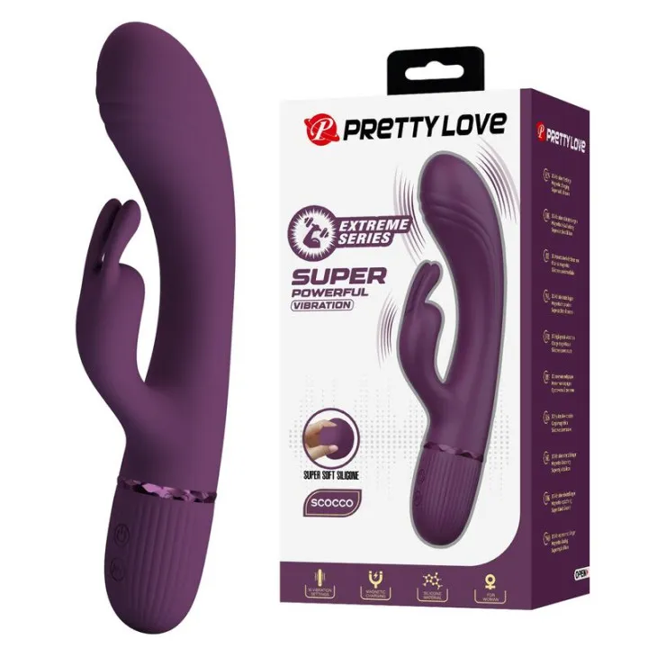 PRETTY LOVE - ROCCO VIBRADOR RABBIT RECARGABLE 10 FUNCIONES MORADO | V