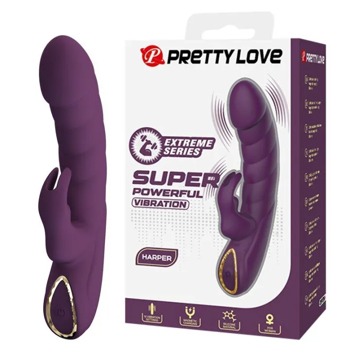 PRETTY LOVE - HARPER VIBRADOR RABBIT RECARGABLE 10 FUNCIONES MORADO | 