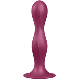 SATISFYER - DOUBLE BALL-R DILDO SILICONA GRANATE | VibraZon