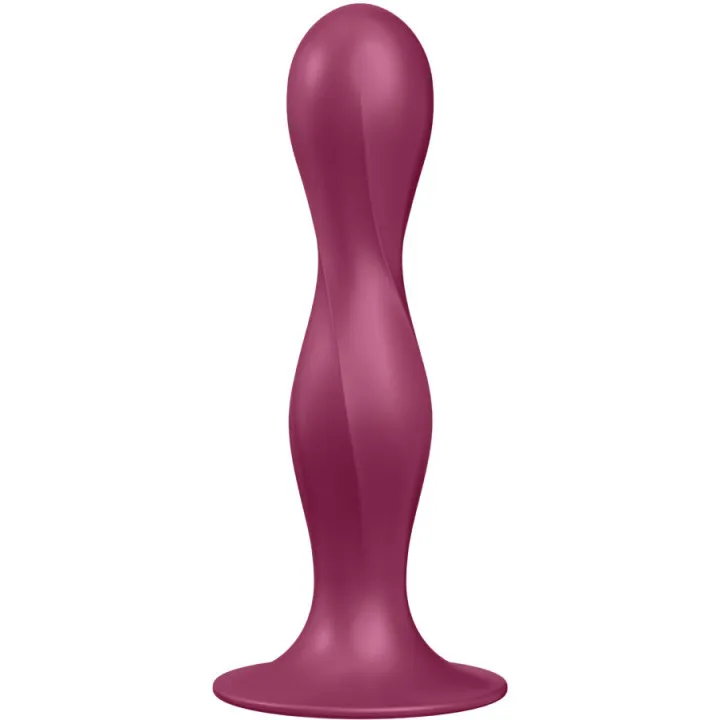 SATISFYER - DOUBLE BALL-R DILDO SILICONA GRANATE | VibraZon