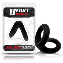 Anillo Doble para el Pene Silicona Solida 2.5 / 3 cm de Beast Rings | VibraZon