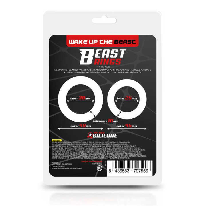 Anillo Doble para el Pene Silicona Solida 2.5 / 3 cm de Beast Rings | VibraZon