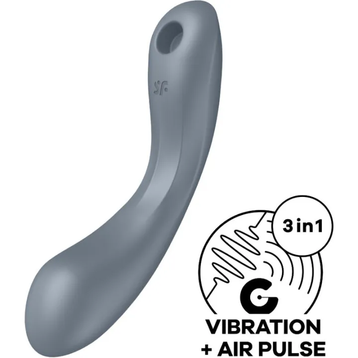 SATISFYER - CURVE TRINITY 1 AIR PULSE VIBRATION GRIS | VibraZon
