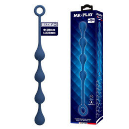 MR PLAY - BOLAS ANALES SILICONA AZUL TALLA M 33 CM | VibraZon