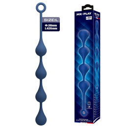 MR PLAY - BOLAS ANALES SILICONA AZUL TALLA L 42,6 CM | VibraZon