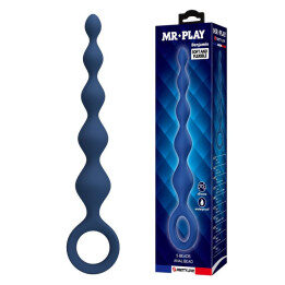 MR PLAY - BOLAS ANALES Y PLUG ANAL SILICONA AZUL 20,4 CM | VibraZon