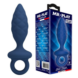 MR PLAY - PLUG ANAL TEXTURIZADO CON ANILLA AZUL L | VibraZon