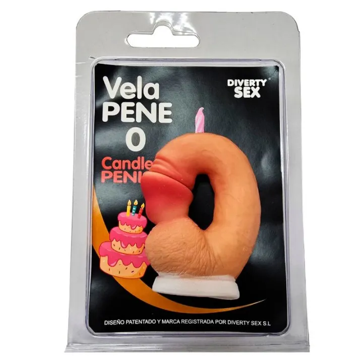 DIABLO PICANTE - VELA PENE EN FORMA DE NÚMERO 0 COLOR CARNE | VibraZon