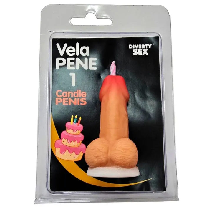 DIABLO PICANTE - VELA PENE EN FORMA DE NÚMERO 1 COLOR CARNE | VibraZon