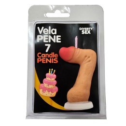 DIABLO PICANTE - VELA PENE EN FORMA DE NÚMERO 7 COLOR CARNE | VibraZon