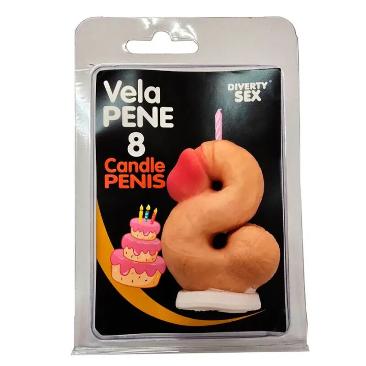 DIABLO PICANTE - VELA PENE EN FORMA DE NÚMERO 8 COLOR CARNE | VibraZon