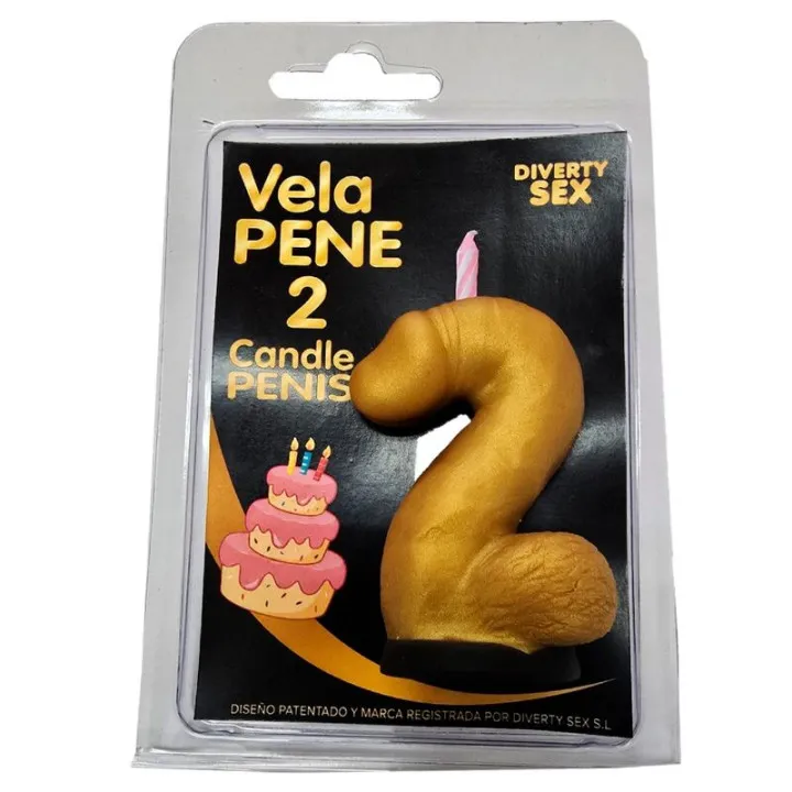 DIABLO PICANTE - VELA PENE EN FORMA DE NÚMERO 2 COLOR | VibraZon