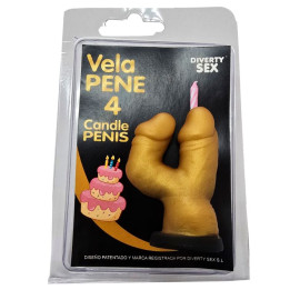 DIABLO PICANTE - VELA PENE EN FORMA DE NÚMERO 4 COLOR | VibraZon