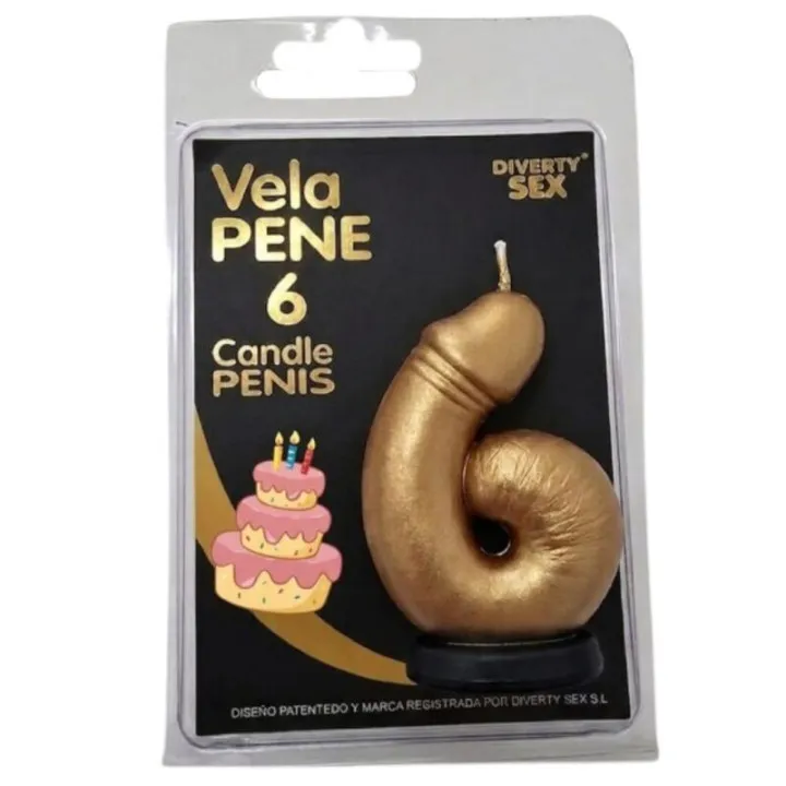 DIABLO PICANTE - VELA PENE EN FORMA DE NÚMERO 6 COLOR | VibraZon