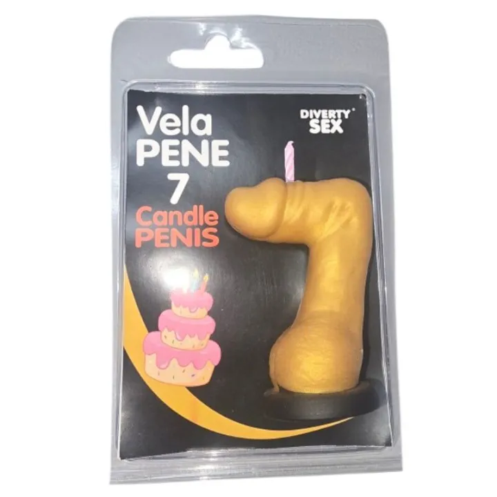 DIABLO PICANTE - VELA PENE EN FORMA DE NÚMERO 7 COLOR | VibraZon