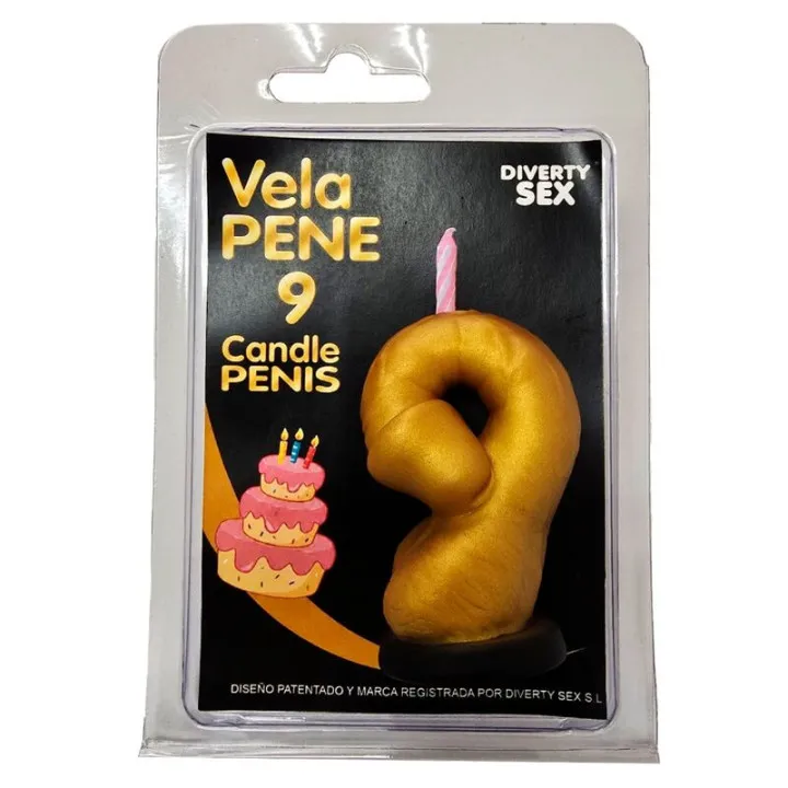 DIABLO PICANTE - VELA PENE EN FORMA DE NÚMERO 9 COLOR | VibraZon