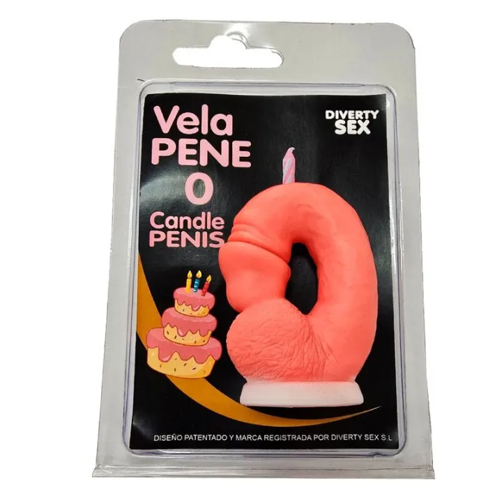 DIABLO PICANTE - VELA PENE EN FORMA DE NÚMERO 0 COLOR ROSA | VibraZon