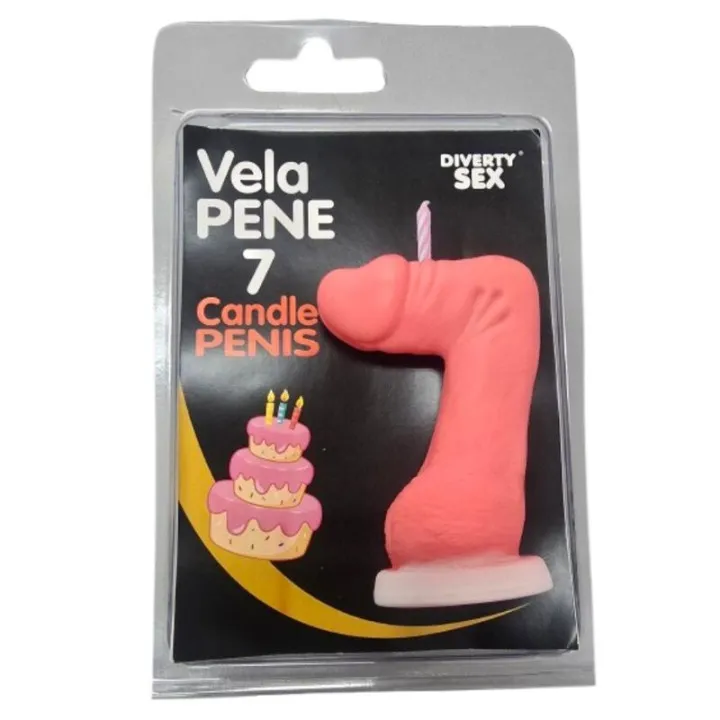 DIABLO PICANTE - VELA PENE EN FORMA DE NÚMERO 7 COLOR ROSA | VibraZon