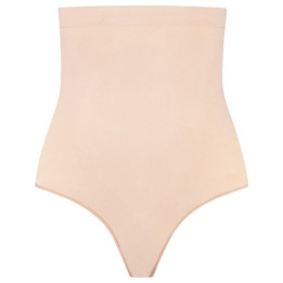 BYE-SUJETADOR - TANGA DE TALLE ALTO SIN COSTURAS BEIGE | VibraZon