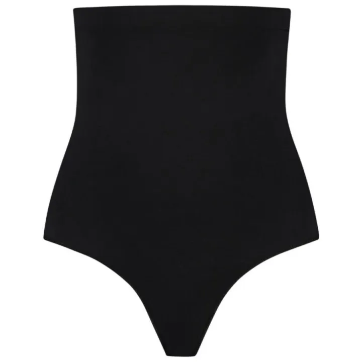 BYE-SUJETADOR - TANGA DE TALLE ALTO SIN COSTURAS NEGRO | VibraZon